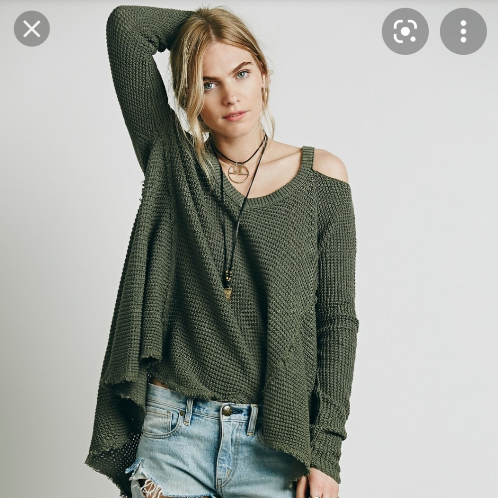 Free People Olive Green Sweater